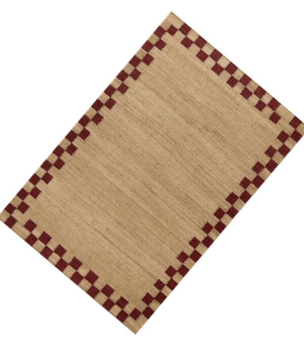 Handwoven Maroon/Gold Natural Jute Rug / Custom Rug - Image 3