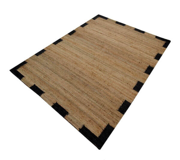 Handwoven Black Gold Fiber Natural Jute Rug / Custom Rug - Image 2