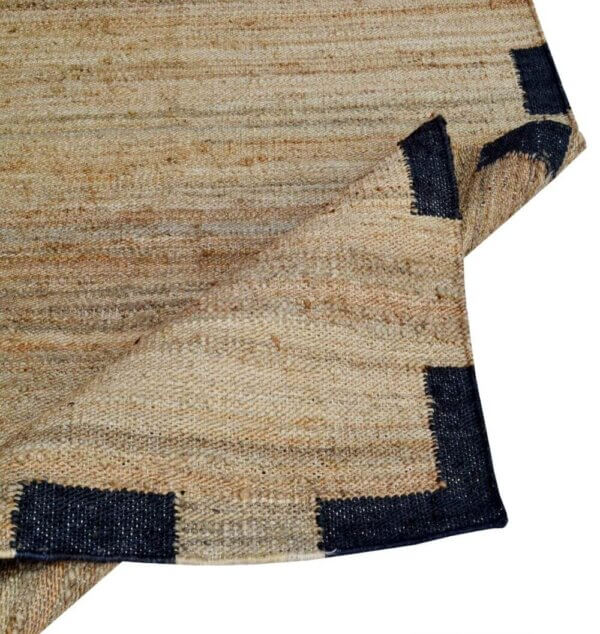 Handwoven Black Gold Fiber Natural Jute Rug / Custom Rug - Image 4